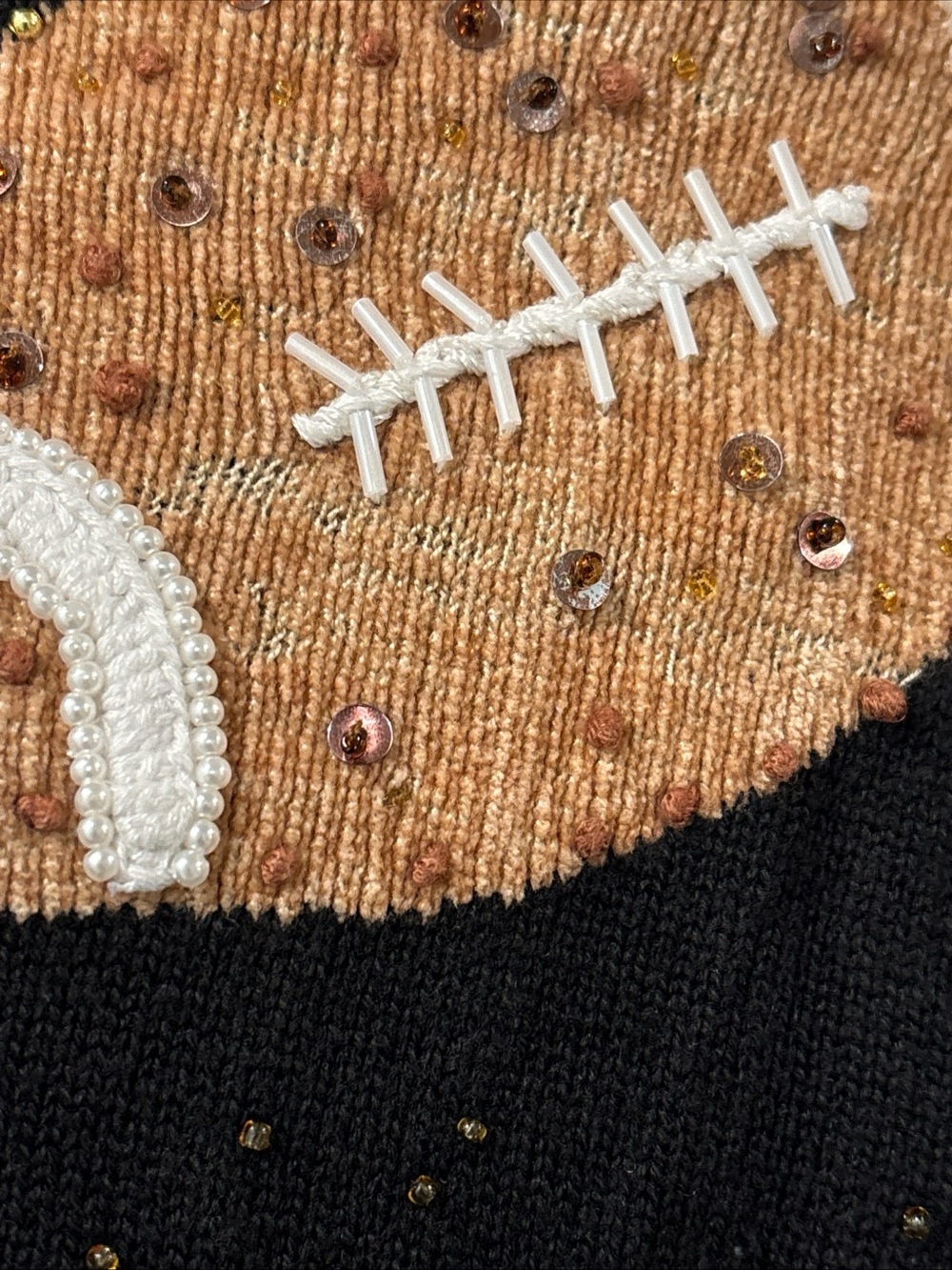 Berek Women’s Vintage Full Zip Sweater Size XL Beaded Football Gameday EUC - Picture 8 of 10
